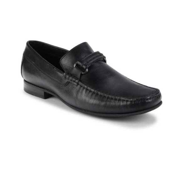 Men’s DONALD J PLINER Leather Bit Loafers in black size 12 - Picture 9 of 10